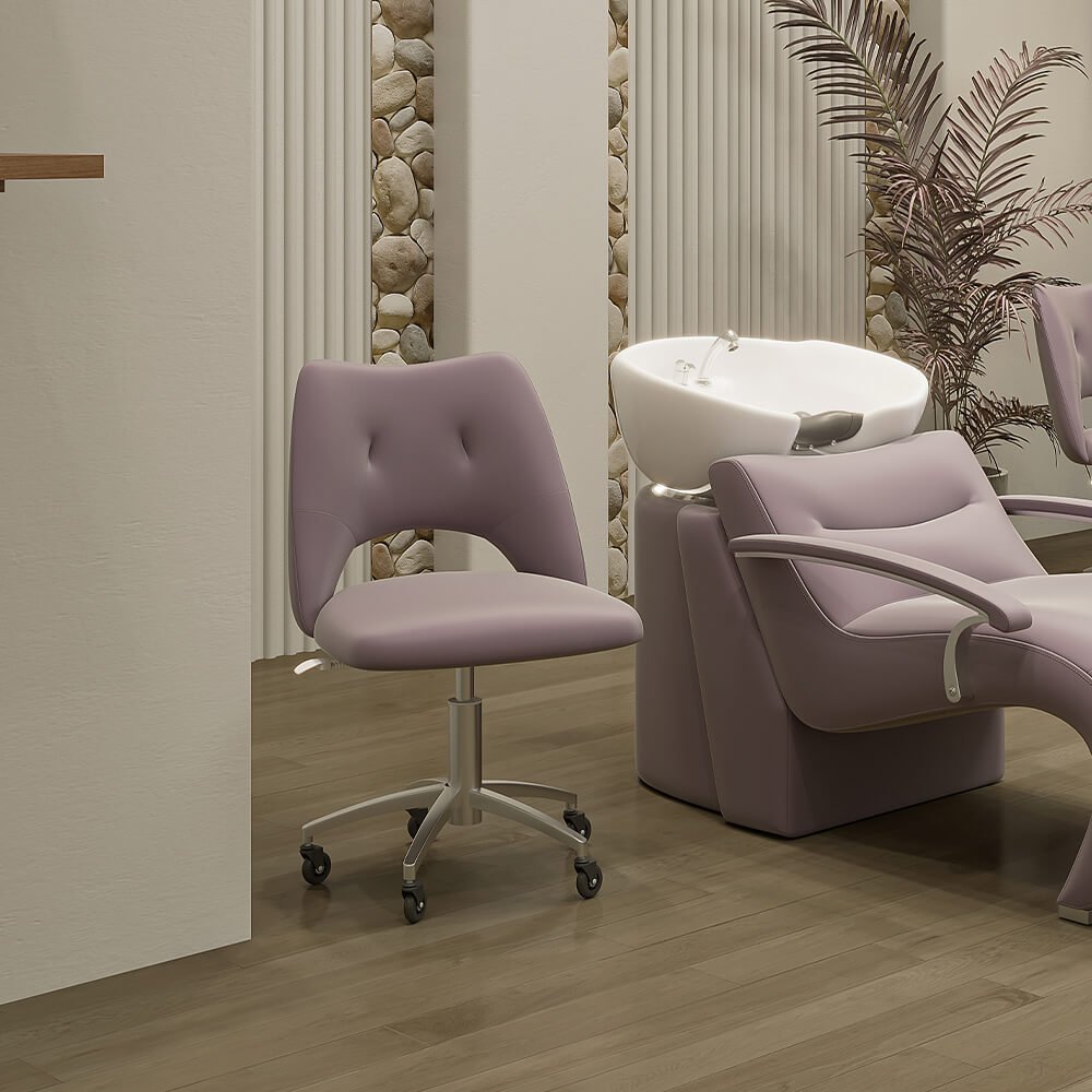 BeNoravo Purple Salon Stool